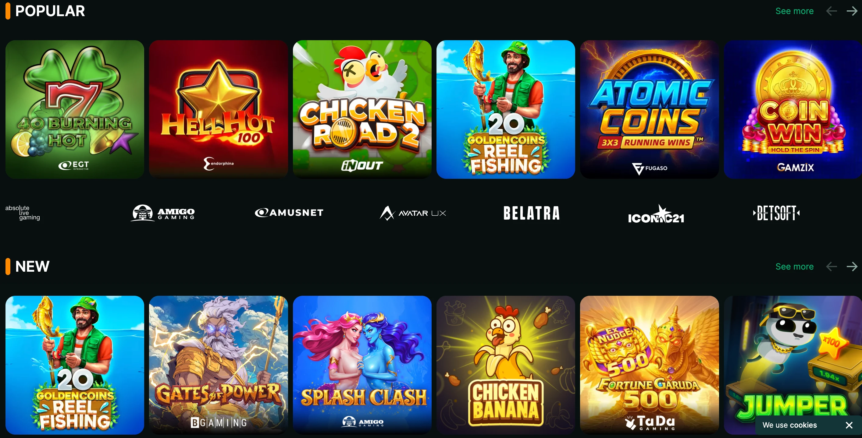 Odin Fortune game selection